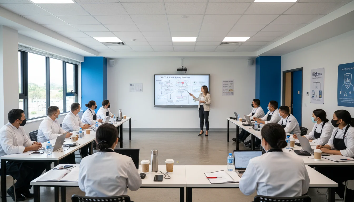 Formation HACCP en salle de classe avec participants restaurant